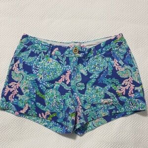 Lilly Pulitzer Blue and Pink High Waist Shorts